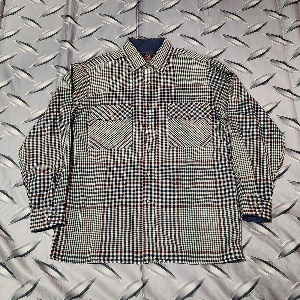 VTG 70s 80s Flannel Shirt Size M Multi Plaid Button Down Long Sleeve